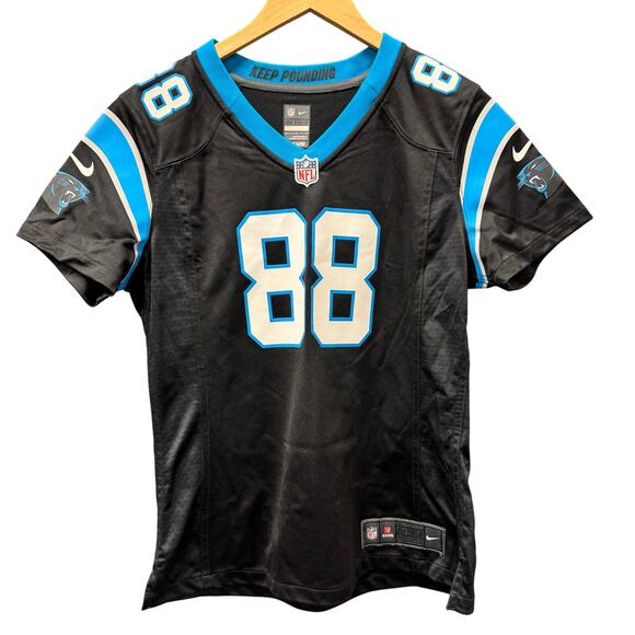Carolina Panthers Jersey Womens Medium #88 Greg Olsen Black NFL On Field Nike - Picture 1 of 7